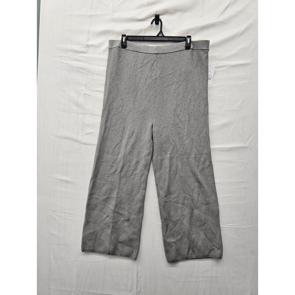 Isabel by Ingrid & Isabel Womens Ribbed Wide Leg Maternity Pants Gray Size Large